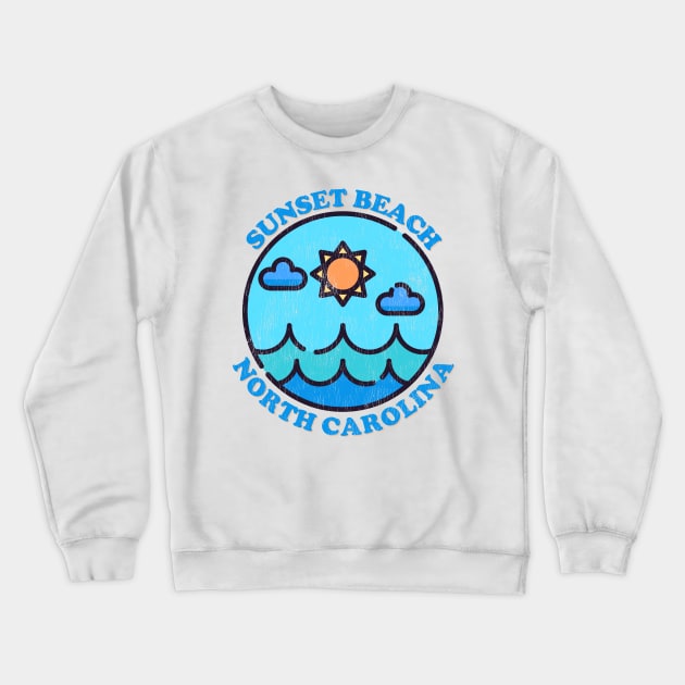 Sunset Beach, NC Summertime Vacationing Ocean Skyline Crewneck Sweatshirt by Contentarama